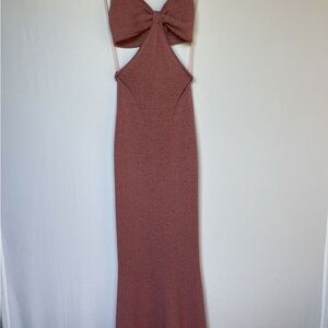 Cult Gaia Elegant Coral Maxi Dress